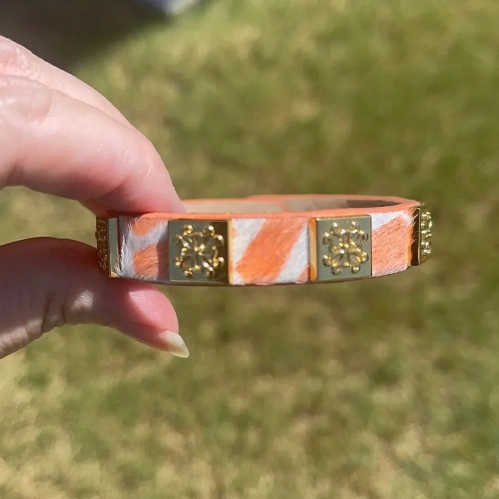 CALF FUR Tangerine Adjustable bracelet